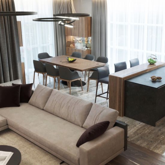 Apartment interior design in the “Columb” RC